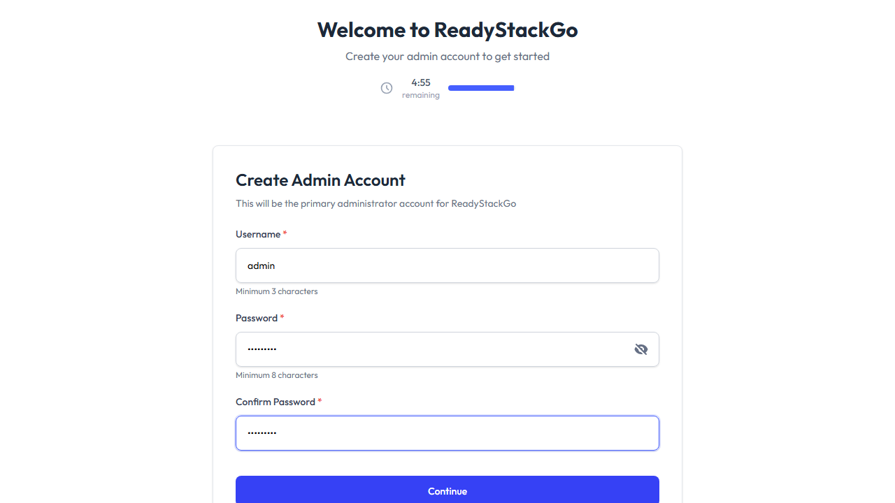 Ausgefülltes Admin-Formular