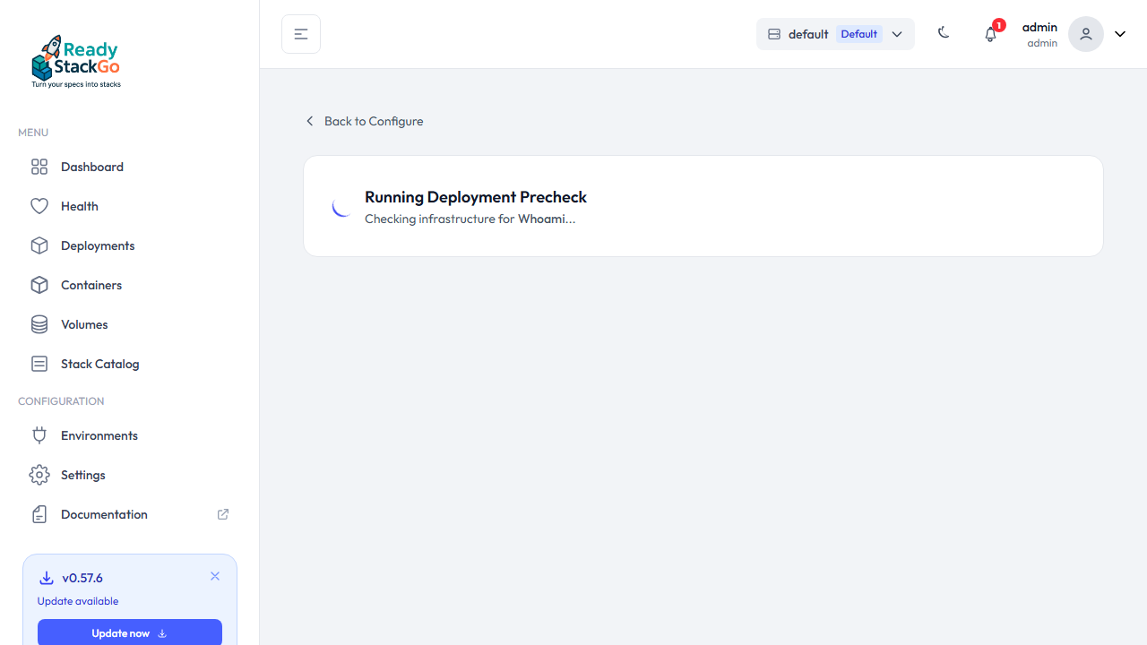 Precheck-Ergebnisseite mit Check-Ergebnissen