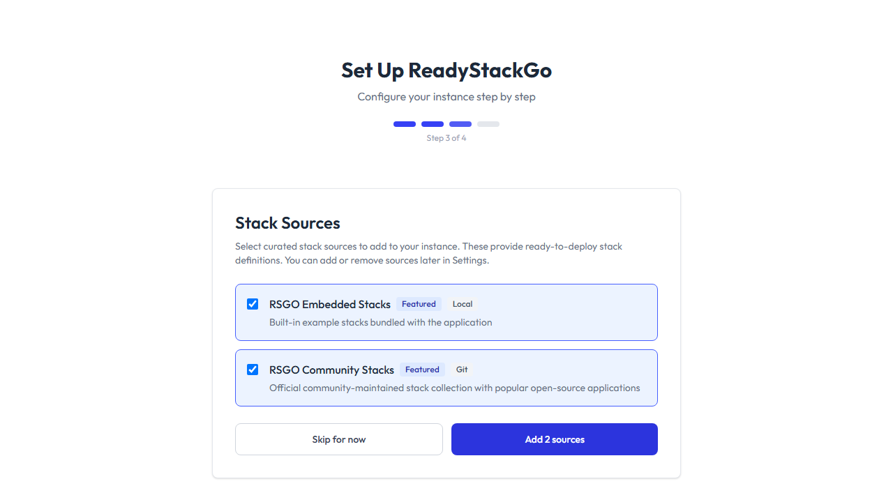 Onboarding: Stack Sources